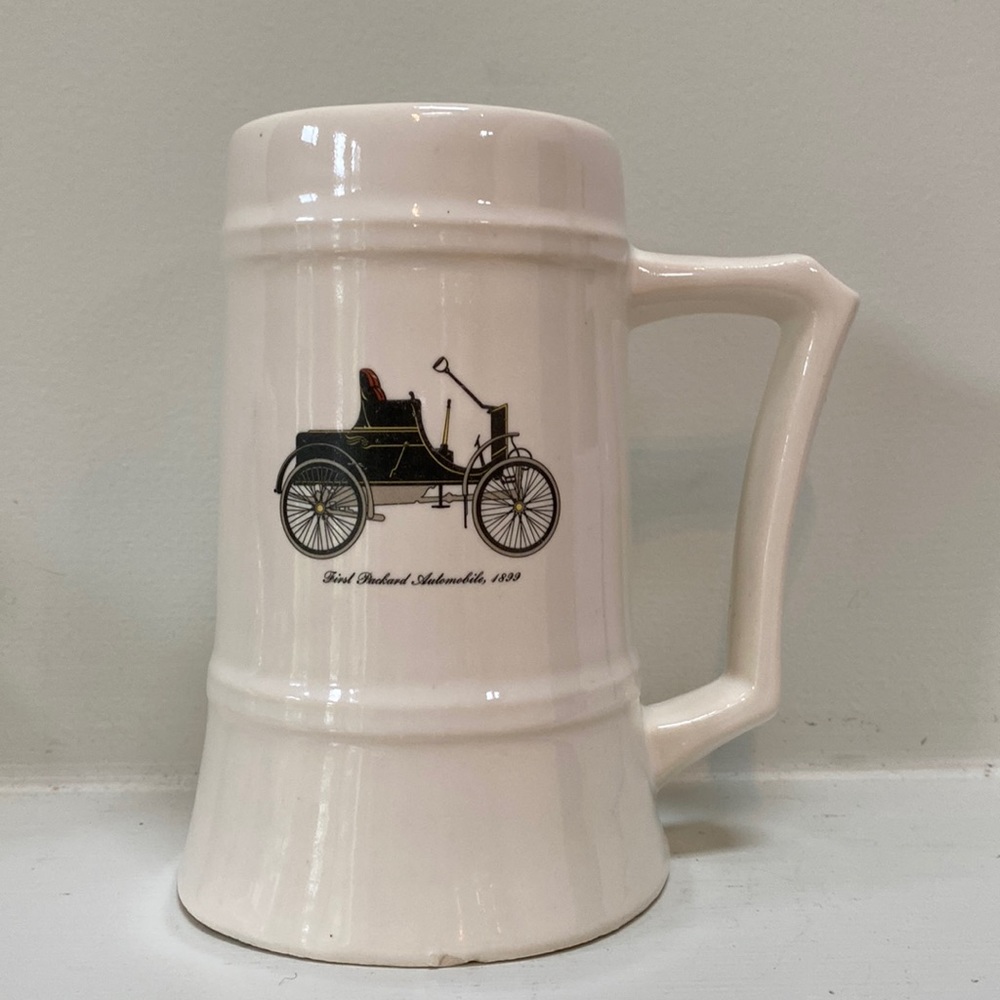 Vintage white ceramic tankard mug
